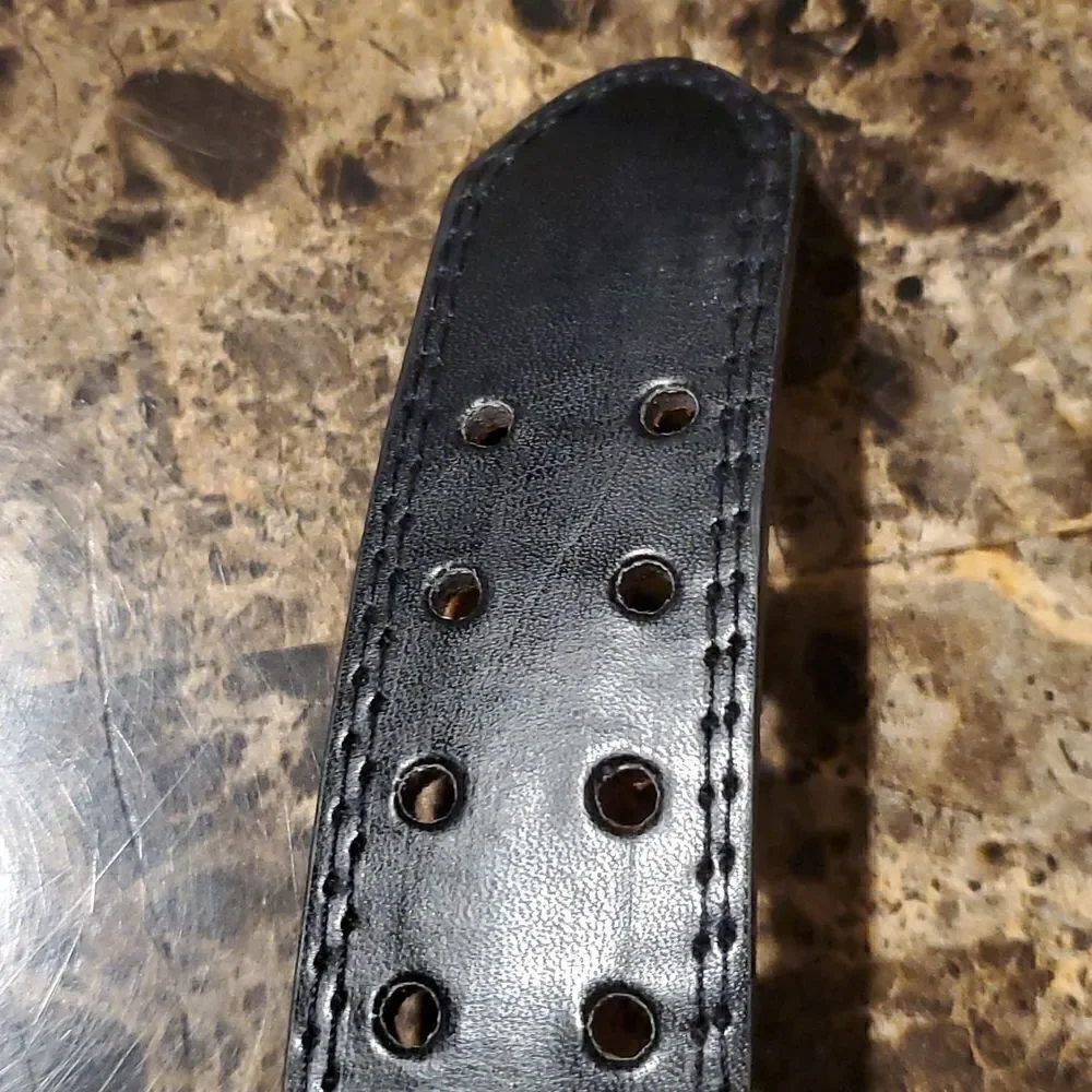 1.5 inch wide black two holed belt
